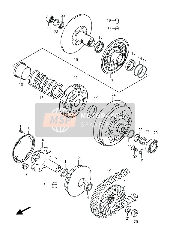 Suzuki AN400(Z)(ZA) BURGMAN 2016 Transmission (1) for a 2016 Suzuki AN400(Z)(ZA) BURGMAN